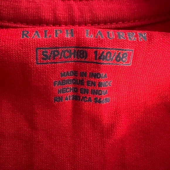 Ralph Lauren Boys Cotton Red Long Sleeve and 1 vneck short sleeve tee - Picture 4 of 4